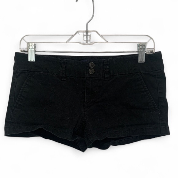 American Eagle Outfitters Pants - Y2K American Eagle Black Low Rise Micro Shorts Size 2